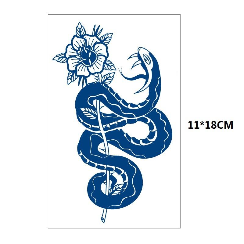 Herbs Gradual Change Jellyfish Planet Feather Snake Big Pattern Geisha Slowly Color Simulation Water Transfer Tattoo Sticker