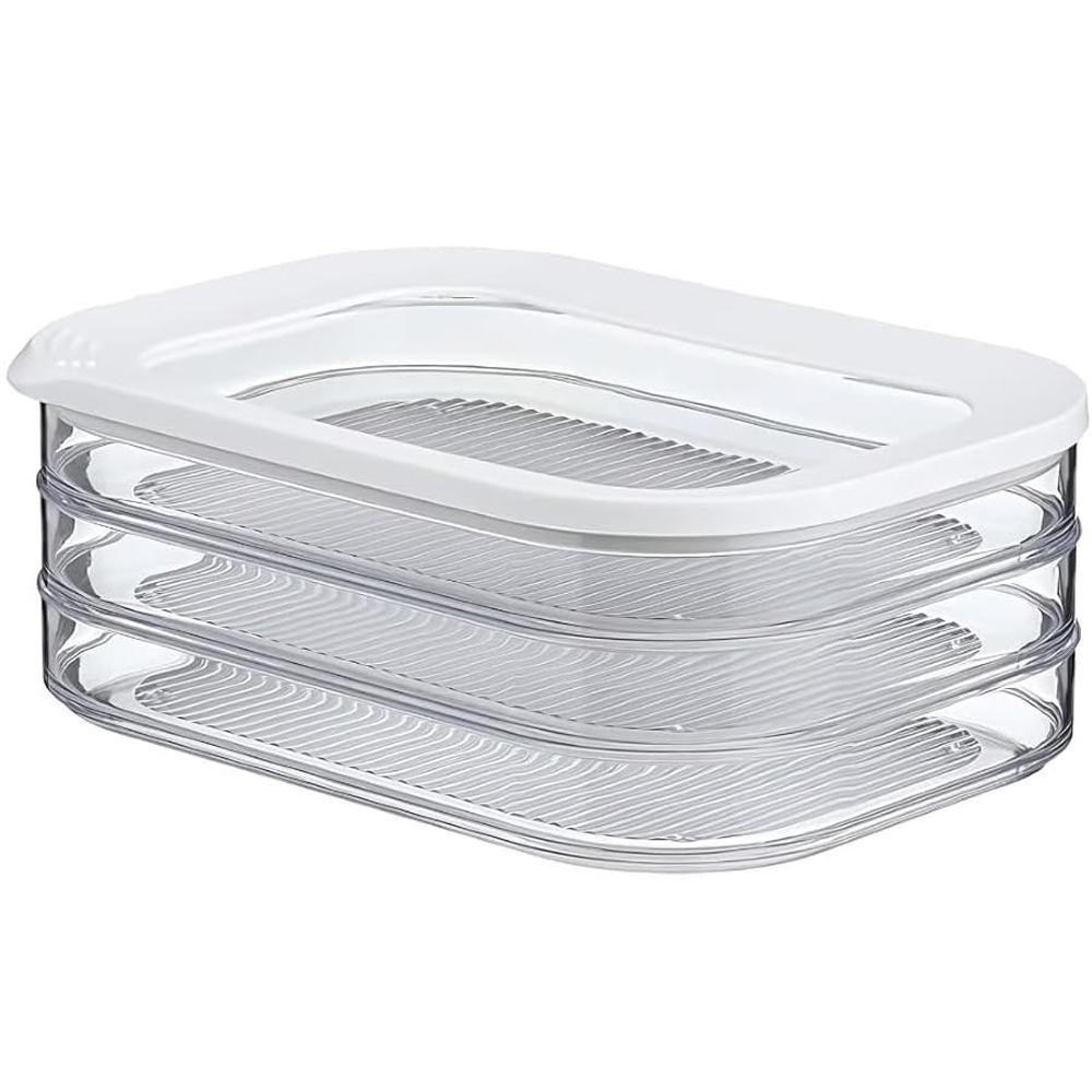 

Контейнер для мясной нарезки для холодильника, Контейнер для бекона и мясной нарезки для холодильника, Контейнеры для приготовления еды, Штабелируемый контейнер для хранения продуктов 3-tier