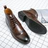 Fashion Men Boots Retro Personality Red Blue Comfy Lace-up Leather Fashion Shoes Man Durable Outsole Casual Boots Size 38-45