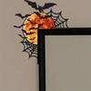 Forged Iron Arch Lintel for Halloween Entry Door with Bats Spider Web Design