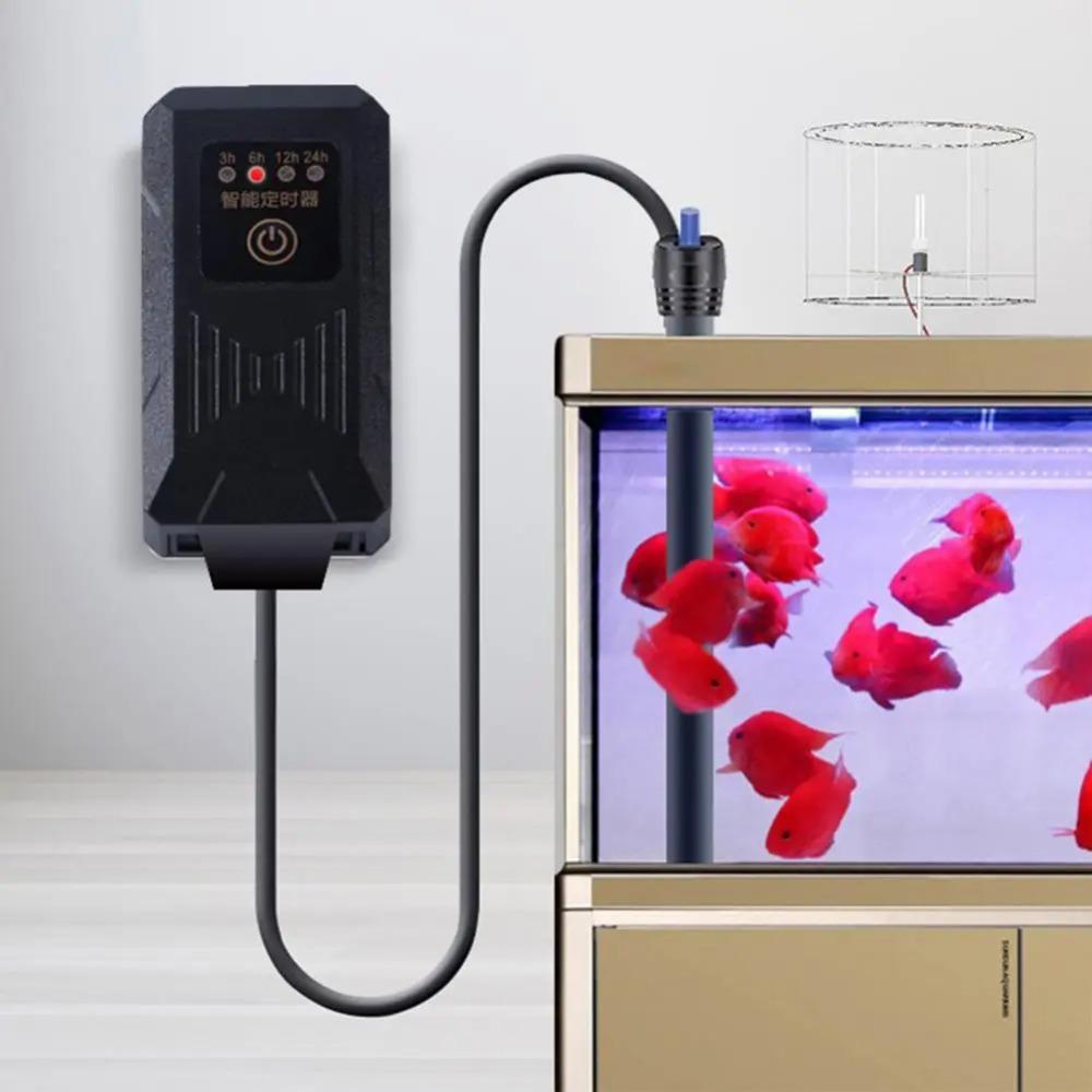 Four-speed Cycle Aquarium Timer Stable Adjustable Generator Timing Switch Black Fish Tank Timer For Aquarium Grow Light