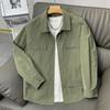 Lapel Shirt Jacket Spring and Autumn Thin Loose Trendy Simple Work Jacket Men's Autumn Tops