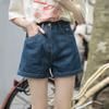 Women's High-Waisted Light Blue Denim A-Line Shorts - Slimming, Versatile, Sweet & Spicy Summer Wear