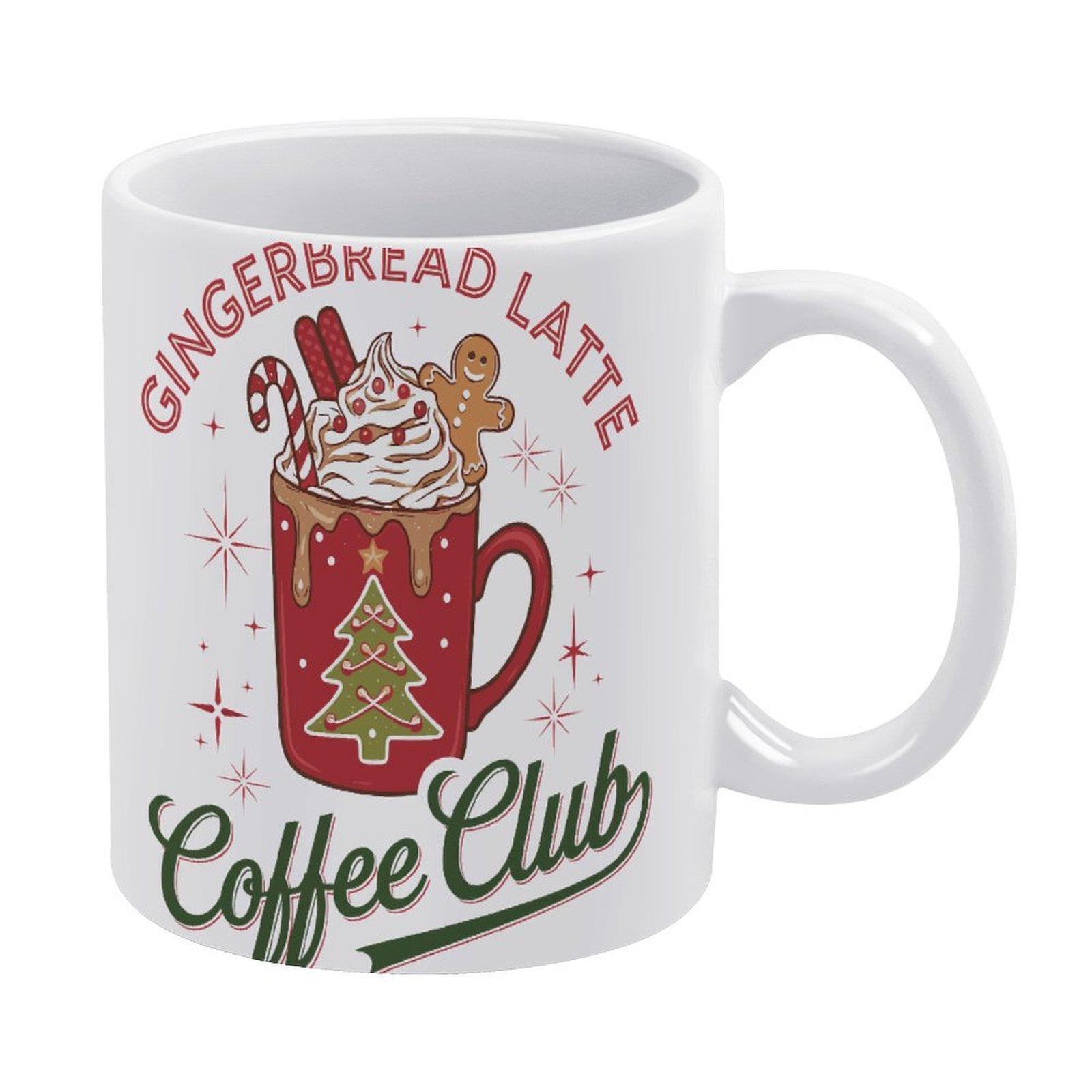 

1pc 11oz blank ceramic coffee mug, double-sided printed cup for home gatherings, glossy durable surface, practical for hot and cold drinks белый