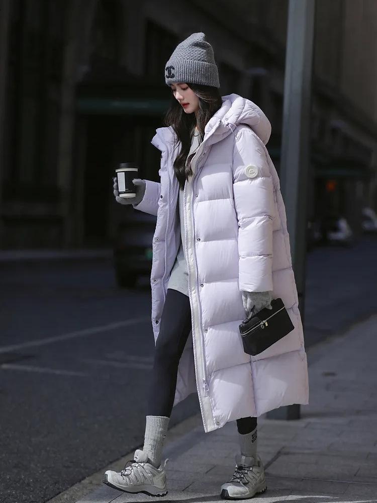 

Женская пуховая куртка 2025 года цвета леденца Снежная гора - Утепленная длинная зимняя модная тенденция Small