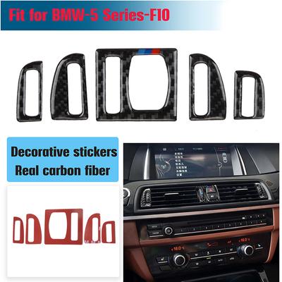 Car Center Console Air Outlet Trims Real Carbon Fiber Sticker Fit For BMW 5 Series F10 2011 - 2017 Performance Car Accessories