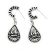 Retro Teardrop Round S925 Sterling Silver Dangle Earrings for Women