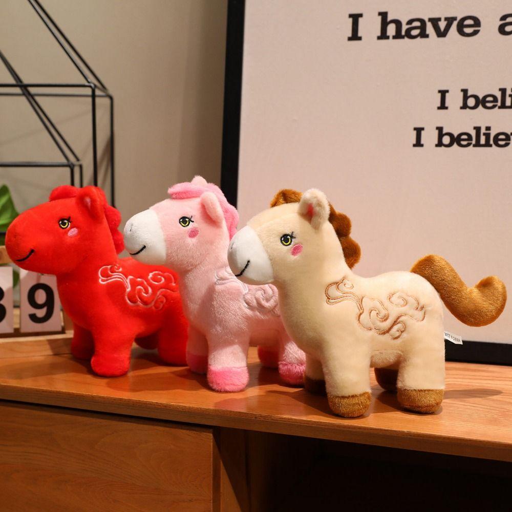 Letter Print Zodiac Horse Figurine 2026 Horse Year Horse Stuffed Animal  Birthday Gift
