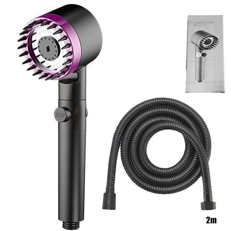 Portable Shower Filter Head Massage Three Modes of Water Output One Click Water Stop Showers for Bathroom Showerhead Accessories