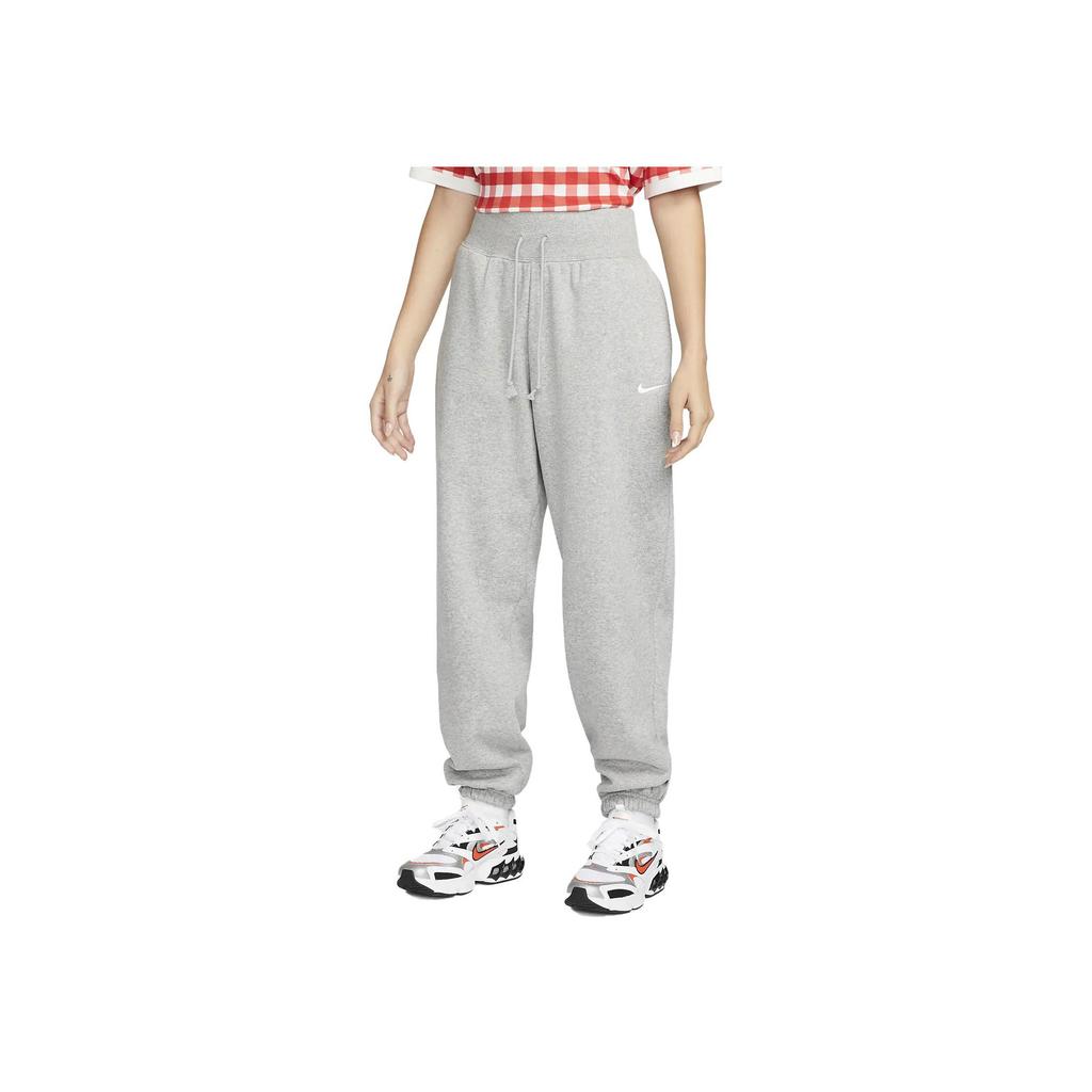 New Nike Women's Phoenix Fleece High Waisted Oversized Sweatpants Dark Grey Heather/Sail DQ5887-063