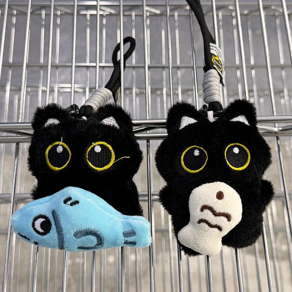 6/1pcs Cute Plush Black Cat Doll Toy Keychain Bag Pendant Charms Kawaii Keyring Accessories For Women Couples Gift