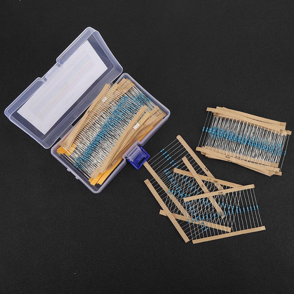 Metal Film Resistor Kit, 1280pcs 1R-10M 1Celsius4W 64 Values Resistor Assortment