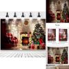 Christmas Fireplace Backdrop Banner With Polyester Fabric For Holiday Party Decor