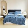 Solid Color Stripe Milk Velvet Plush Blanket - Soft Flannel Cover, Available in Single & Double Sizes
