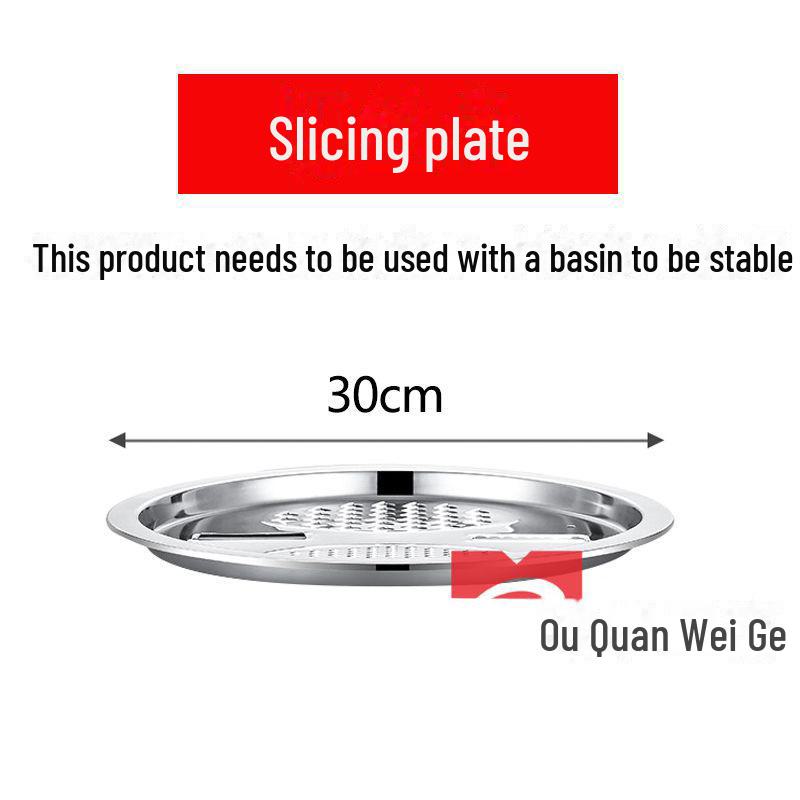 Multifunktionaler Gemüseschneider & Reibe mit Edelstahlklinge und Waschbecken