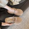 French Retro Versatile Light Mouth Flat-soled Single Shoes Women's 2025 New Spring and Autumn Round Head Pearl Soft-soled Fluffy Slippers