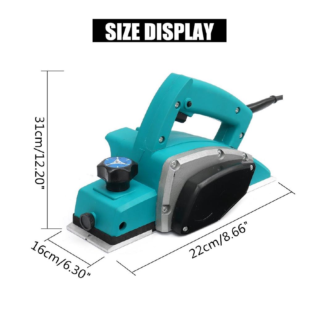 1000W Electric Planer Powerful Wooden Handheld Planer Carpenter Woodworking File Tool Home DIY Power Tools Kit 22x16x31cm