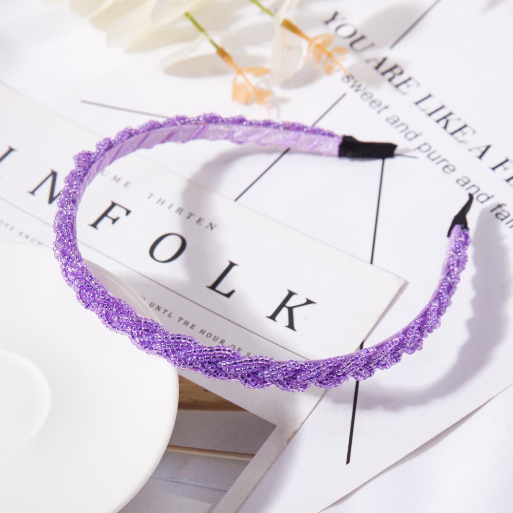 Retro Handgemacht Perlen Haarband Elastisches Damen Stirnband Haarschmuck Metall Kristall Zopf Kopfbänder Mädchen Haarreifen Kopfschmuck