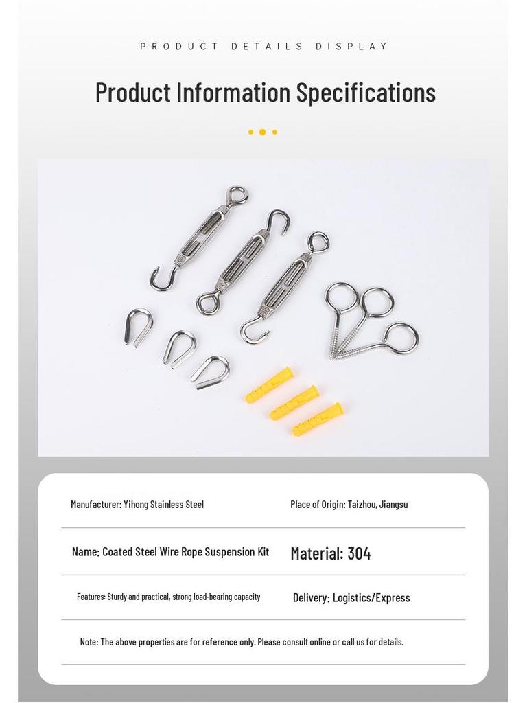 Stainless Steel Wire Rope Suspension Kit for Industrial Traction & Lifting
