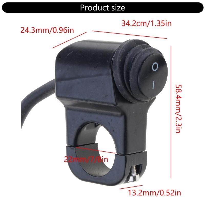 31BC Motorcycle Headlight Switch 7/8" Handlebar Light Switch Motorcycle Handlebar On Off Button Switch Fog Brake Light Switch