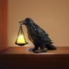 Crow Light Tea Light Candle Holder Gothic Crow Candle Holder Retro Black Owl Candlestick Resin Sculpture Craft Halloween Statue