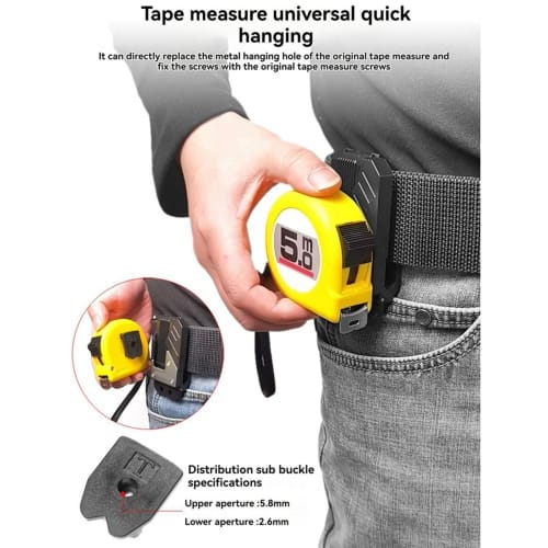 Jppium 2X Electric Drill Tape Belt Tape Measure Holder Hanger Holder Clip-on Tape Measure Holder for Belt Tape Measures
