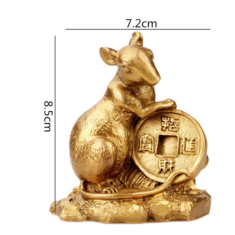 Kreative Retro Messing Tierkreiszeichen Simulation Tier Goldene Kleine Skulptur Handwerk Dekoration Chinesische Moderne Heimdekoration
