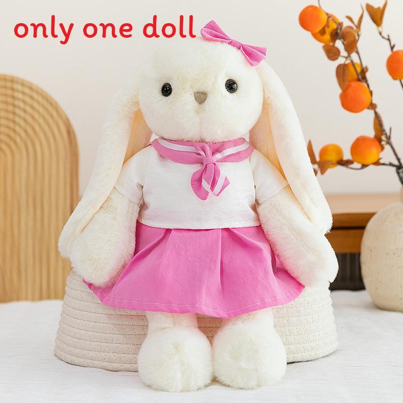 

Cute Cartoon Bunny Plush Toy With Pp Cotton Filling For Kids Gift And Sleep Companion White Pink,30cm