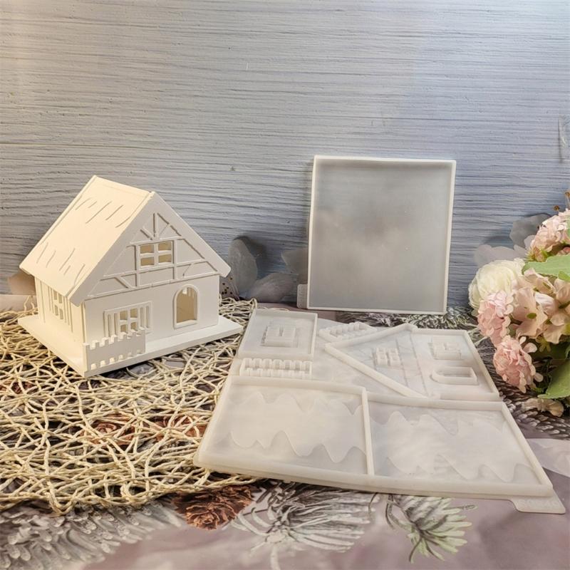 3D Silikonform Haus Kerzenhalter Formen Handgefertigte Bastelformen für Kunsthandwerk und Heimdekorationen mit einzigartigen Designs
