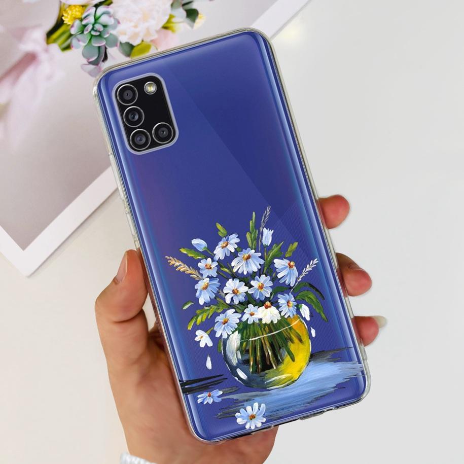 For Samsung A51 Case SM-A515F Flower Cover Fashion Silicone Soft Bumper Clear Funda For Samsung A31 A71 SM-A315F A 51 Phone Case