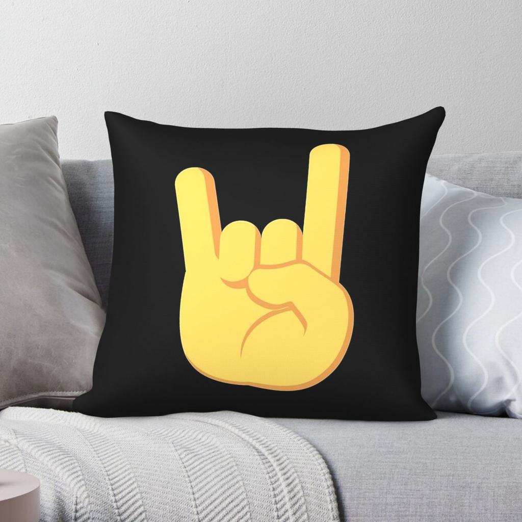 Sign Of The Horns Square Pillowcase Polyester Linen Velvet Pattern Zip Decorative Throw Pillow Case Home Cushion Cover
