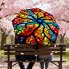1PC Stained Glass ArtworkAutomatic Open/Close Umbrella with Windproof, 8-Rib Sturdy Canopy, Durable Ribs, Fashionable Design1272A