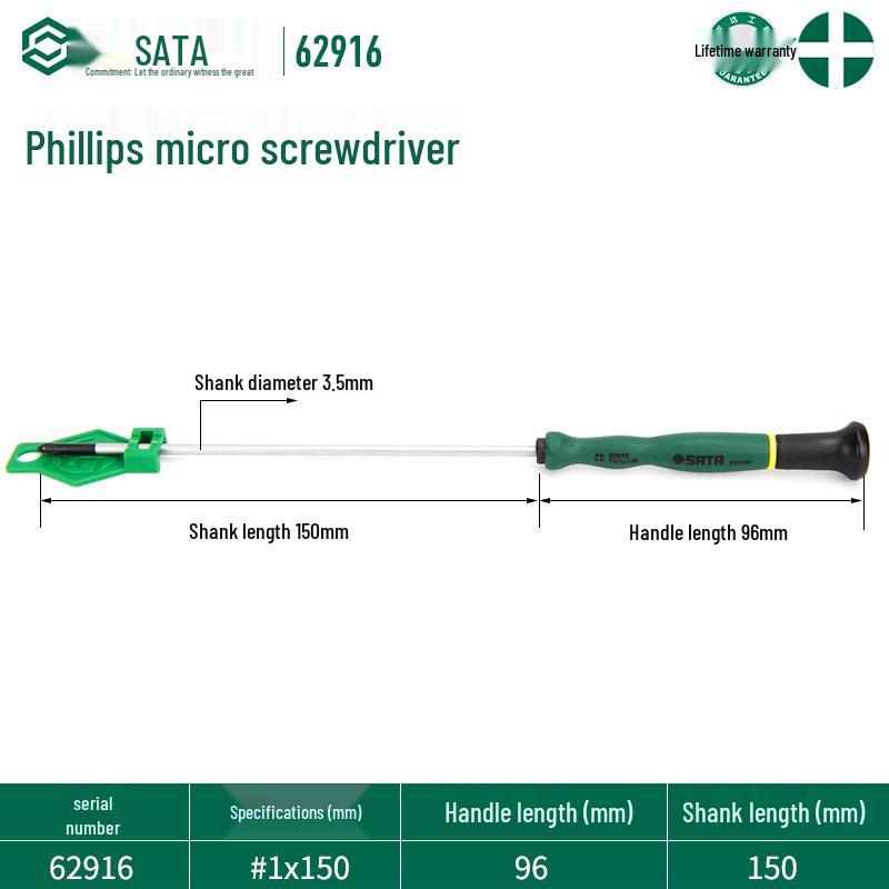 SATA Setar Micro Phillips Adjustable Screwdriver for Cameras, Glasses, and Watches (62903–62916)