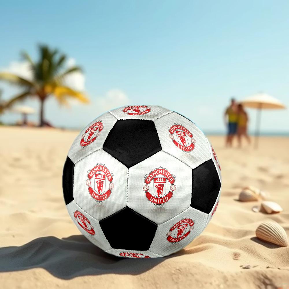 Manchester United Soccer Ball Colorful All Ages Machine Stitched PVC Competition Ready Durable High-Bounce.SIZE5