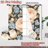 2D FLAT PRINTING 2pcs Curtains (Without Rod) Floral Rose Design (2) Easter Festival Fashion Curtains Fabric Curtains Outdoor