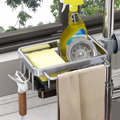 Porta spugna, scolapiatti per rubinetto sospeso, con gancio, resistente, portante, non facilmente deformabile, per lavello da cucina