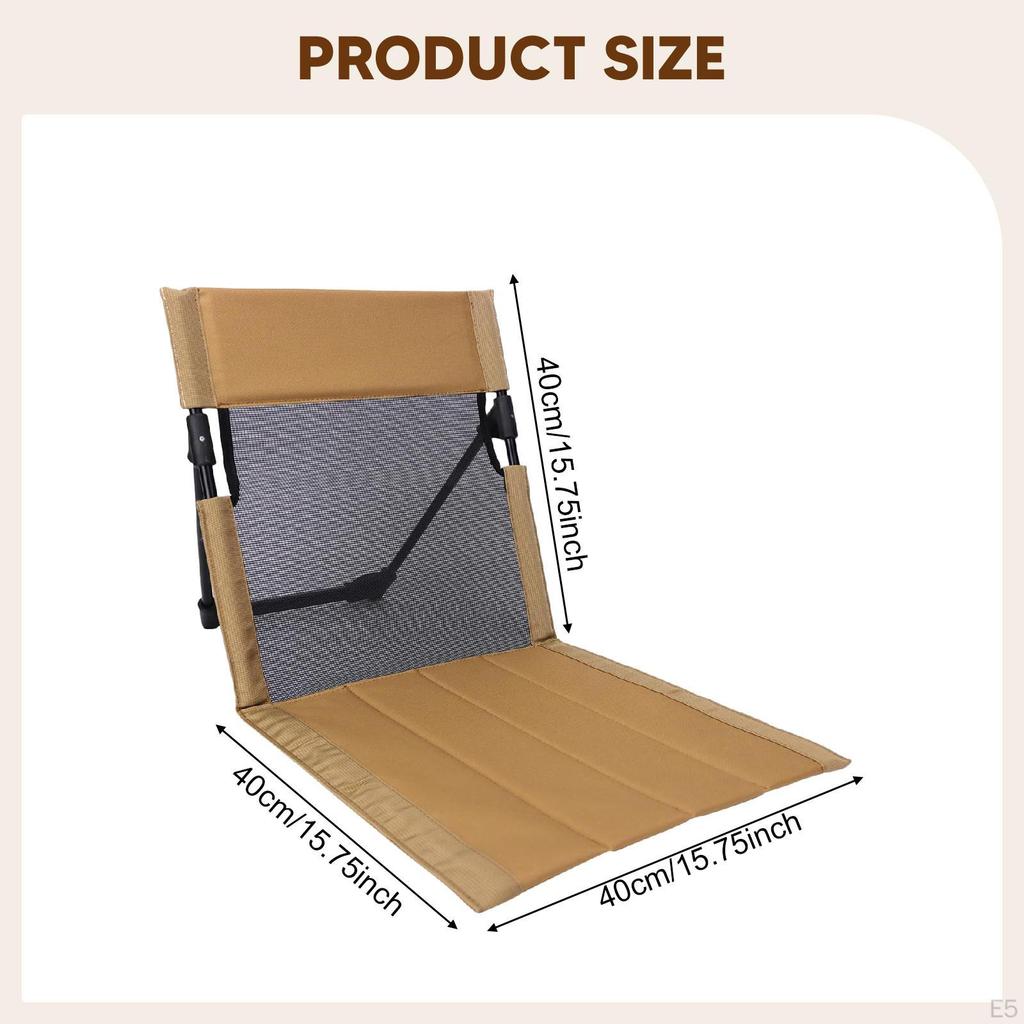 Beach Chair Portable Foldable Lounge Mat Floor with Backrest Outdoor Reclining Support Adults