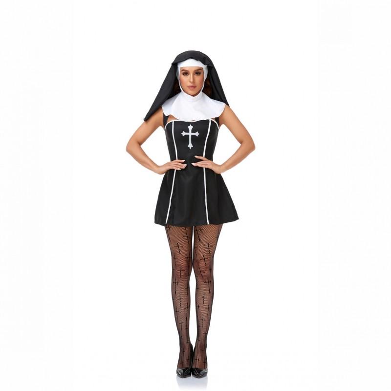 Womens Fantasy Nun Cosplay Costume Halloween Easter Party Stage Performance Outfit M XL