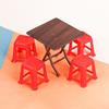 Mini Stool Dollhouse Folding Table Scene Model Dollhouse Small Chair  Kids Gift