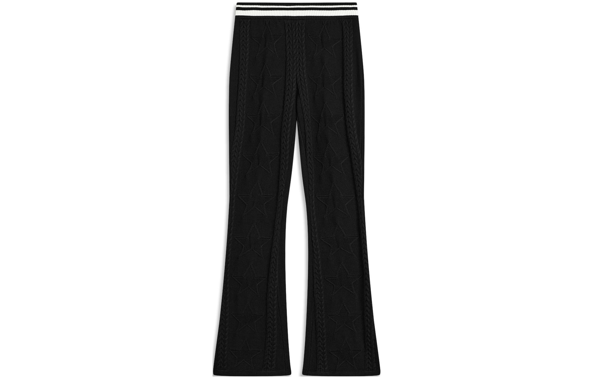 Li Ning Sports Fashion Collection Casual Pants Women s Black Moderate Wide Leg Pants AMBT242-2 L