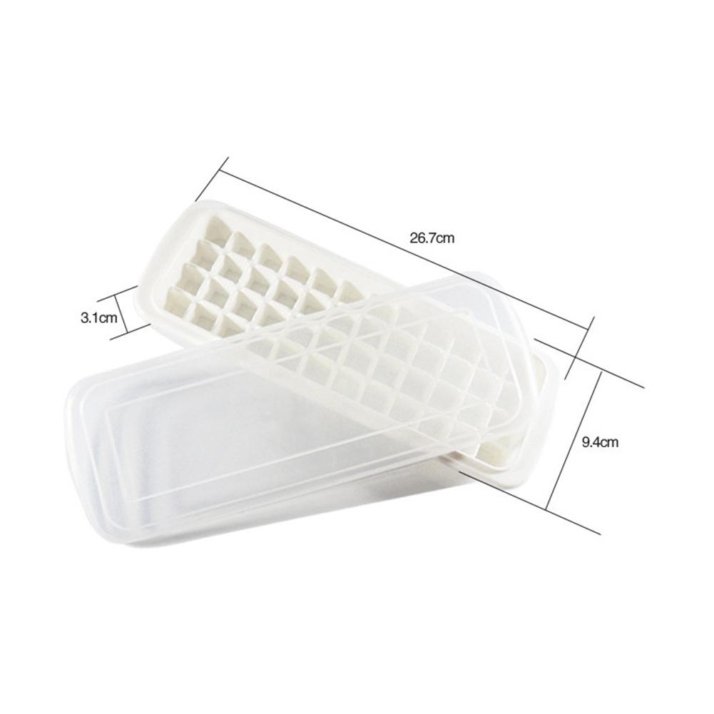 White Multi Grids Mold Ice Cube Making Box with Cover for Summer Refrigerator