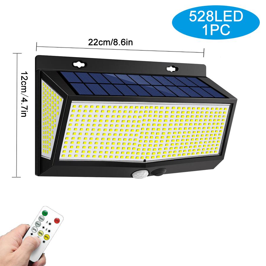 Outdoor Solar Motion Sensor Lights 468/528 LED Waterproof Solar Security Wall Lights for Garden Patio Pool Yard Fence Driveway
