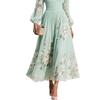 New Style Snow Flake Spring Long Sleeve Ruffled Dress for Women
