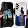Phone Case for Samsung Galaxy A17 A16 A15 A14 A13 Black Cat Aesthetic Pattern A56 A36 A26 A55 A35 A25 A54 A34 A24 A53 A33 A23 A0