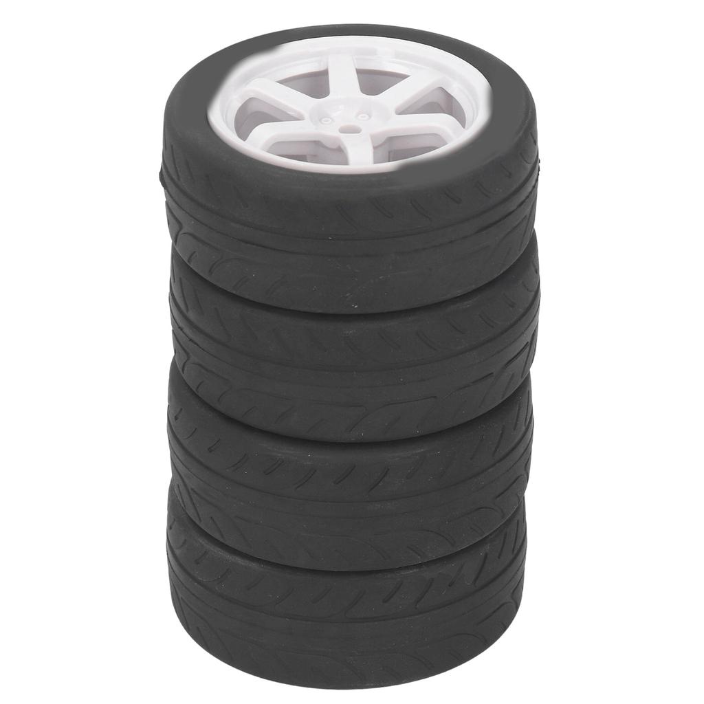 4 Pcs RC Car Tires Rubber Plastic Universal RC Car Wheel for Tamiya TT01 TT02 XV01 XV02 110 Remote