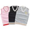 British Style Embroidered Crown V-Neck School Sweater Vest