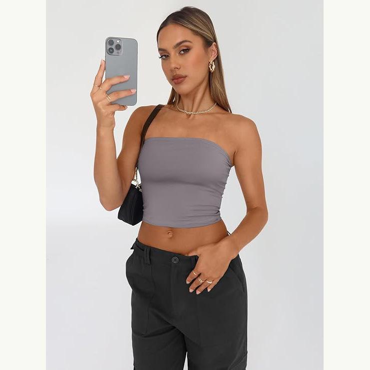 Top Sexy Senza Spalline Estivo Capispalla Pullover Gilet Slim Fit Corsetti da Donna