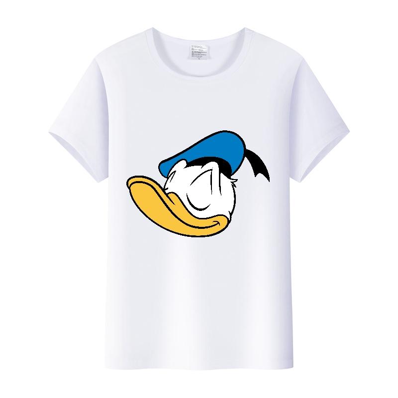 Kawaii Donald Duck Plus Size Tee Ladies Graphic Clothes Summer Women Short Sleeve T-shirt Disney Cartoon Men Tshirt Female Tops