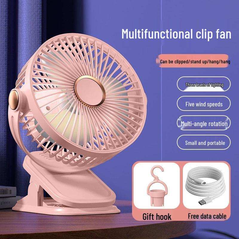 Rechargeable Clip-On Fan: Silent, USB-Powered, Desktop & Dorm Use, Adjustable Head, High Wind, Lithium Battery
