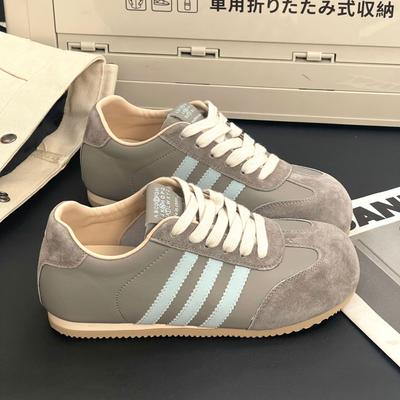Retro Low-top Leather Spring Versatile Women's Shoes Lightweight Color Matching Sports Shoes Women's Tide